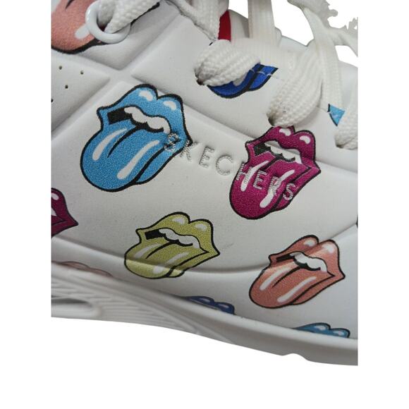 Skechers X ROLLING STONES Uno Sneakers Sz 9 White Multicolor TONGUE Say It Loud - Picture 4 of 16